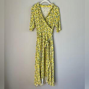 Boden - Lemon Vine Lavinia Jersey Wrap Dress - 12R